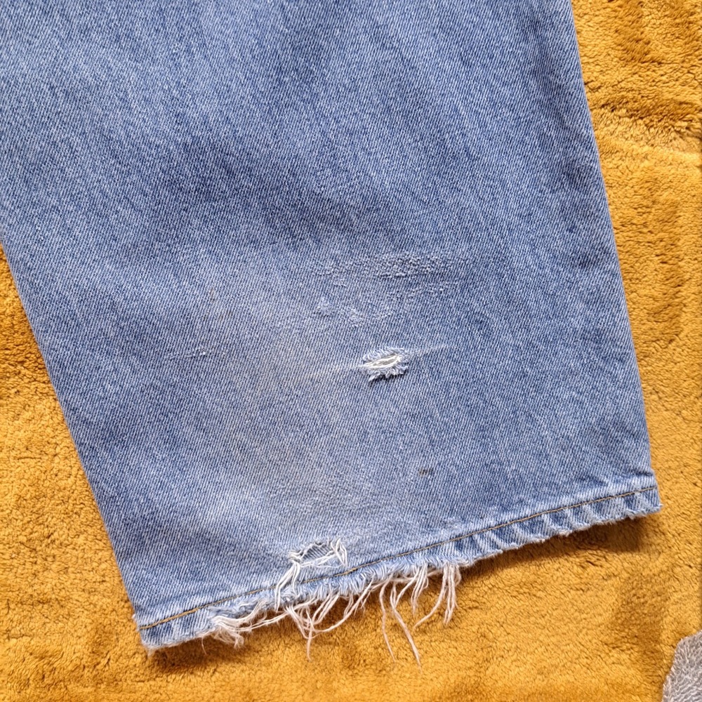 Levi's Dry Goods Jeans Mens 36x31 Blue Fair Distressed Straight Leg Denim - Picture 14 of 16